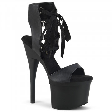 Pleaser ESTEEM-700-14 Blk Faux Leather/Blk Matte