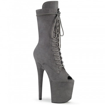 Pleaser FLAMINGO-1051FS Grey Faux Suede/Grey Faux