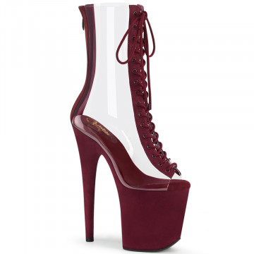 Pleaser FLAMINGO-800-34FS Clr-Burgundy Faux Suede/
