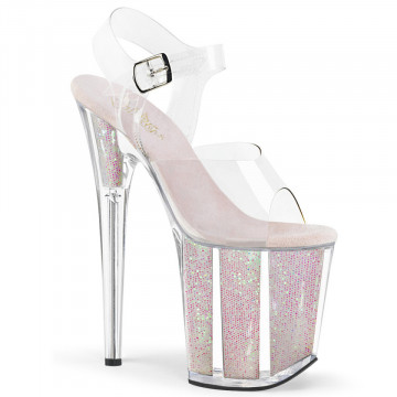 Pleaser FLAMINGO-808G Clr/Opal Glitter Inserts