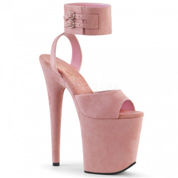 Pleaser FLAMINGO-891 Pink Faux Suede/Pink Faux Sue