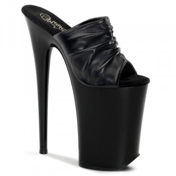 Pleaser INFINITY-901-9 Blk Faux Kid Leather/Blk