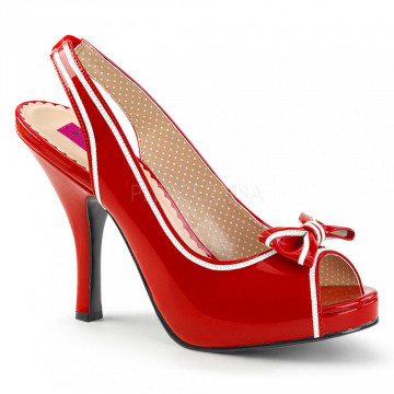 Pleaser Pink Label PINUP-10 Red-Wht Pat