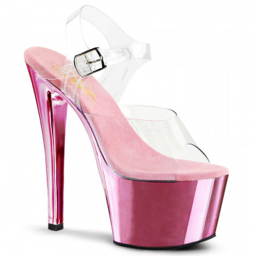 Pleaser SKY-308 Clr/B. Pink Chrome
