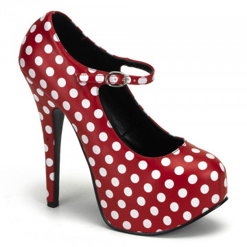 Bordello TEEZE-08 Red Pu-Wht Polka Dots