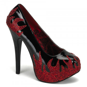 Bordello TEEZE-27 Blk Pat-Red Rstn