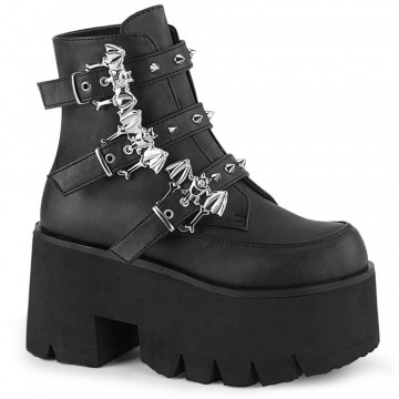 Demonia ASHES-55 Blk Vegan Leather