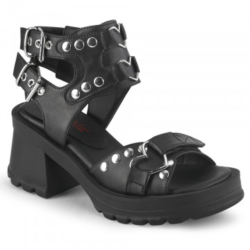 Demonia BRATTY-07 Blk Vegan Leather