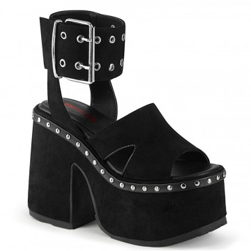 Demonia CAMEL-102 Blk Vegan Suede