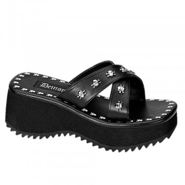 Demonia FLIP-05 Blk Vegan Leather