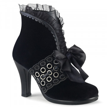 Demonia GLAM-110 Blk Velvet-Vegan Leather