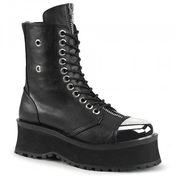 Demonia GRAVEDIGGER-10 Blk Vegan Leather