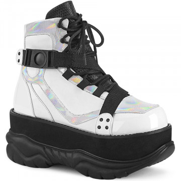 Demonia NEPTUNE-181 Wht Vegan Leather Multi