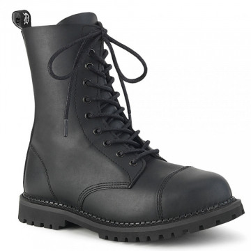 Demonia RIOT-10 Blk Vegan Leather