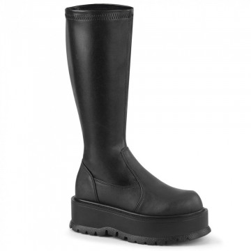 Demonia SLACKER-200 Blk Str Vegan Leather