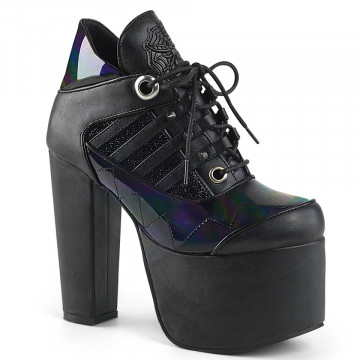 Demonia TORMENT-216 Blk Vegan Leather-Blk Hologram