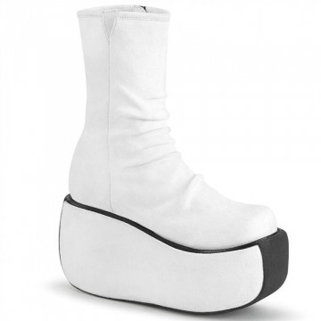 Demonia VIOLET-100 Wht Faux Suede