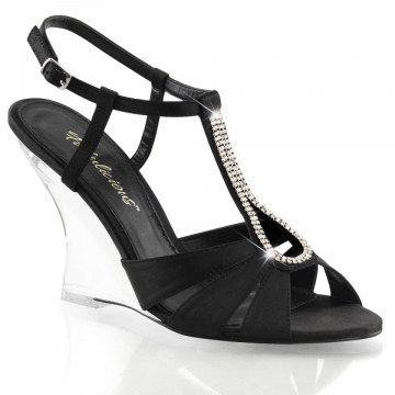 Fabulicious LOVELY-420 Blk Satin/Clr
