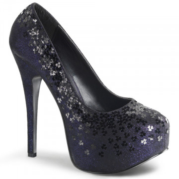 Fabulicious TEEZE-06SQ Navy Blue Sequined Metallic Fabric
