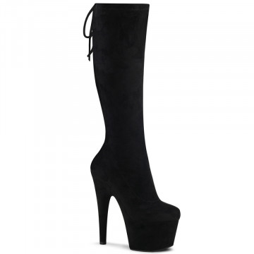 Pleaser ADORE-2008 Blk Stretch Faux Suede/Blk Faux