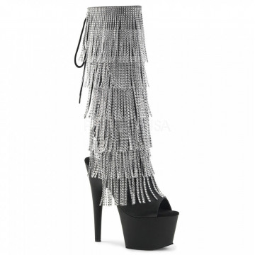 Pleaser ADORE-2024RSF Blk Str Faux Leather/Blk Matte