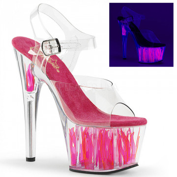 Pleaser ADORE-708FLM Clr/Clr-H. Pink