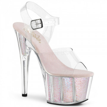 Pleaser ADORE-708G Clr/Opal Glitter Inserts