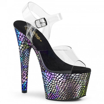 Pleaser ADORE-708SP Clr/Purple Holo Wrapped