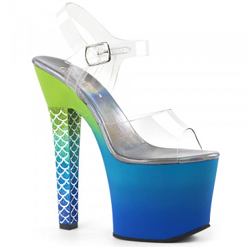 Pleaser ARIEL-708OMBRE Clr/Green-Blue Ombre