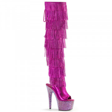Pleaser BEJEWELED-3019RSF-7 Fuchsia Metallic Pu-FS/Fuchsia Multi RS
