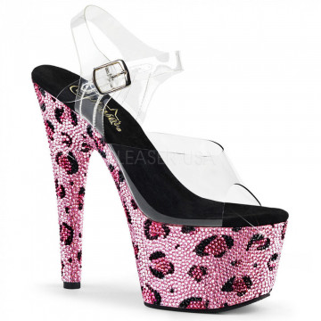 Pleaser BEJEWELED-708LP Clr/Pink-Blk