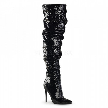Pleaser COURTLY-3011 Blk Sequins