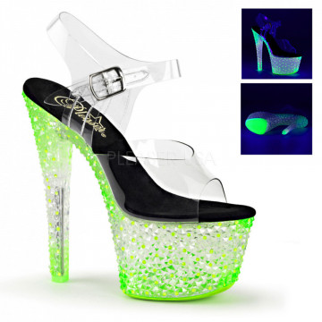 Pleaser CRYSTALIZE-308PS Clr/Neon Icy Green
