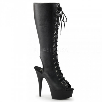 Pleaser DELIGHT-2016 Blk Faux Leather/Blk Matte