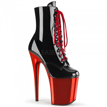 Pleaser FLAMINGO-1020 Blk Pat/Red Chrome