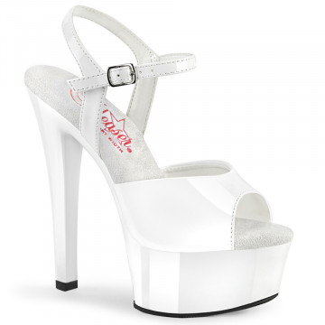 Pleaser GLEAM-609 Wht Pat/Wht