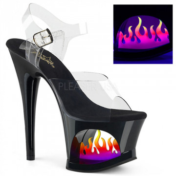 Pleaser MOON-708FLM Clr/Blk-Ombre