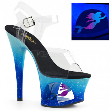 Pleaser MOON-708MER Clr/Blue Ombre