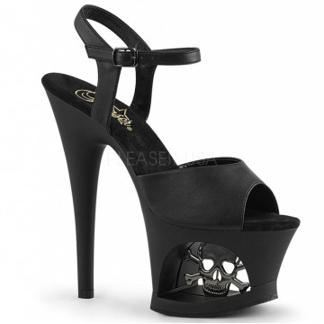 Pleaser MOON-709SK Blk Faux Leather/Blk Matte