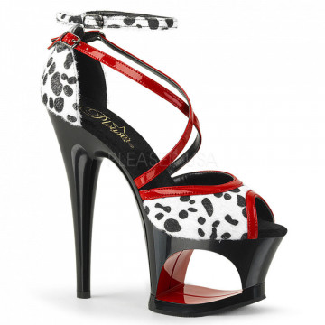 Pleaser MOON-740 Dalmatian-Red/Blk