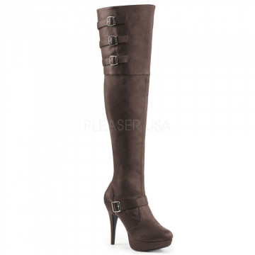 Pleaser Pink Label CHLOE-308 Brown Faux Leather