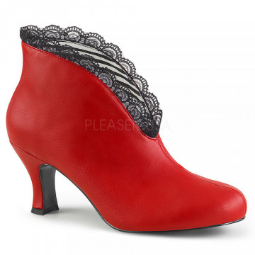 Pleaser Pink Label JENNA-105 Red Fuax Leather-Blk