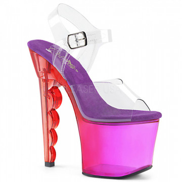 Pleaser SCALLOP-708MCT Clr/Purple Tinted Ombre