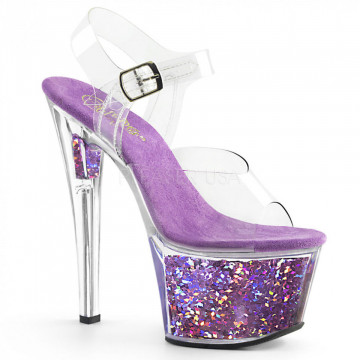Pleaser SKY-308GF Clr/Lavender Multi Glitter
