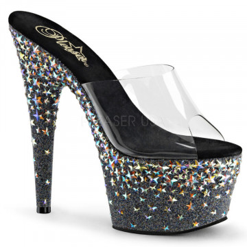 Pleaser STARSPLASH-701 Clr/Blk(Slv Hologram Stars)