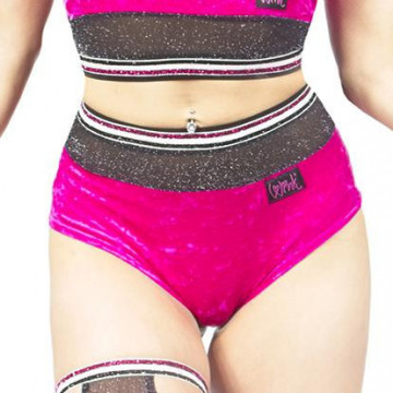 Wink GLITTER MIST HIGH WAIST SHORTS W0211 (BLACK OR RASPBERRY)