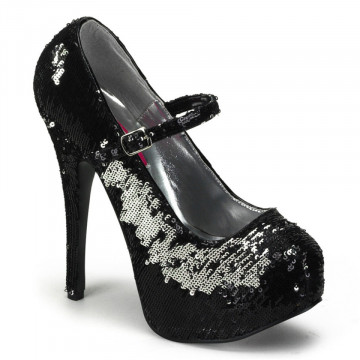 Bordello TEEZE-07SQ Blk-Slv Sequins
