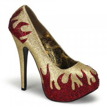 Bordello TEEZE-27 Gold Mini Gltr-Red Rstn