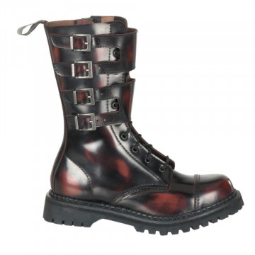 Demonia ATTACK-10 Burgundy Rub-Off Leather