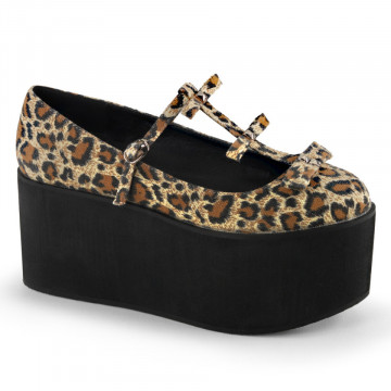 Demonia CLICK-08 Leopard Print Canvas